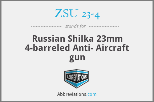 ZSU 23-4 - Russian Shilka 23mm 4-barreled Anti- Aircraft gun